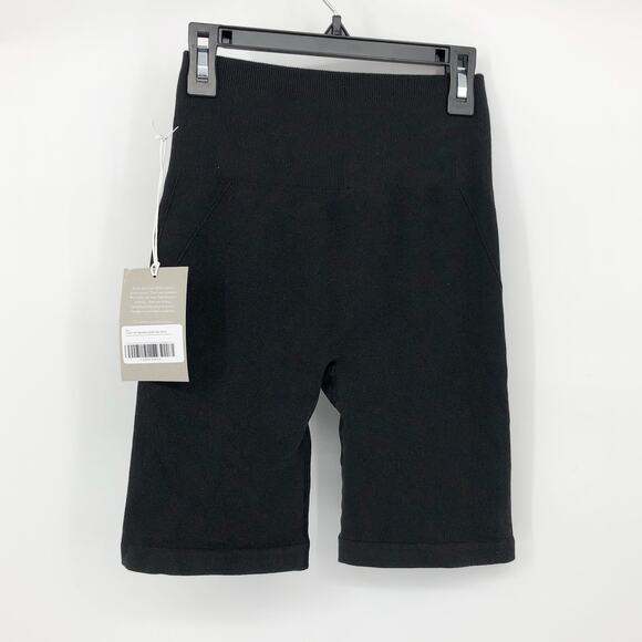 EVERLANE Womens Seamless Bike Shorts Black XS S Pull-On Stretch High Rise NWT - Picture 6 of 10